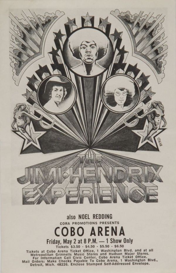 Jimi Hendrix Experience Cobo Arena Handbill 1969