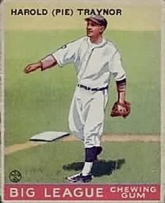 Harold "Pie" Traynor 1933 Goudey (R319) #22 Sports Card