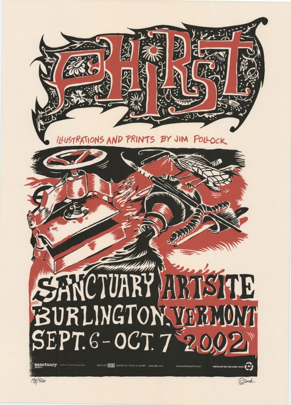 Phirst Illustrations & Prints By Jim Pollock Show at Sanctuary Art Site 2002