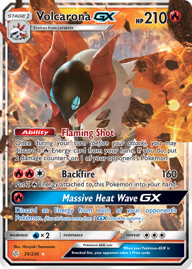 Volcarona GX (35/236) - Cosmic Eclipse Pokémon Card