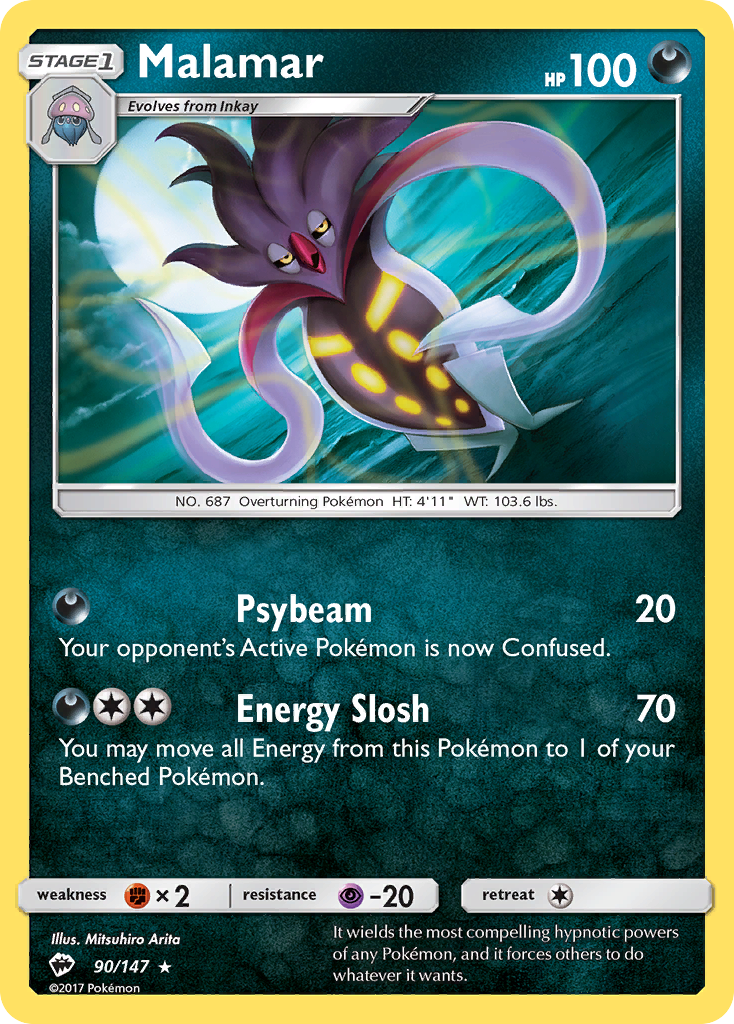 Malamar (90/147) - Burning Shadows Pokémon Card