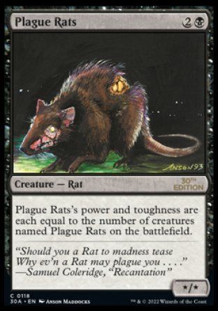 Plague Rats (Magic 30th Anniversary Edition) Trading Card