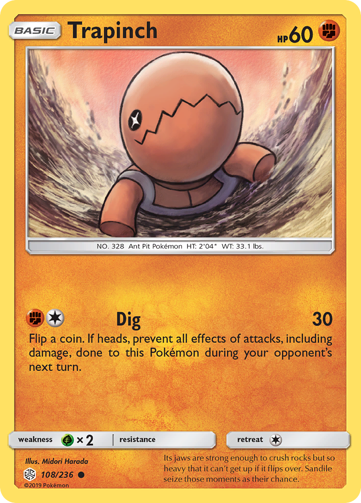 Trapinch (108/236) - Cosmic Eclipse Pokémon Card