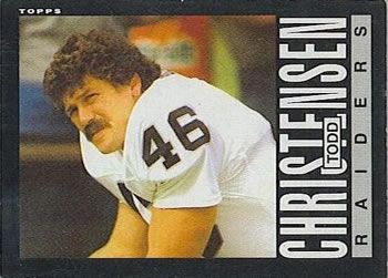 Todd Christensen 1985 Topps #287 Sports Card