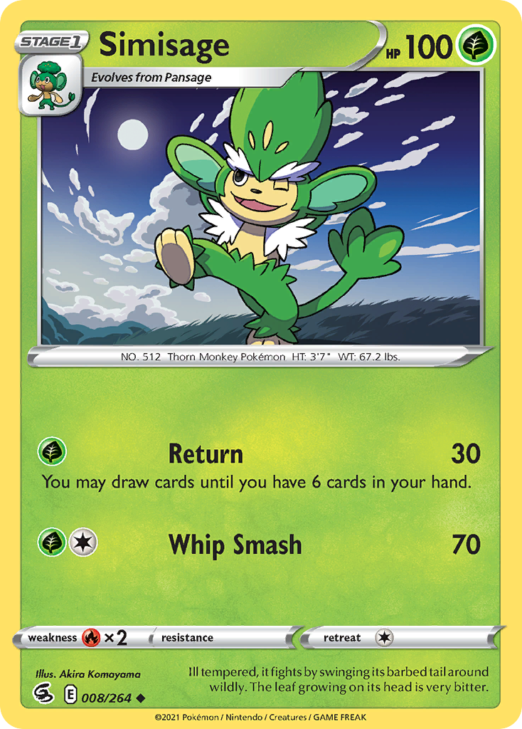 Simisage (8/264) - Fusion Strike Pokémon Card