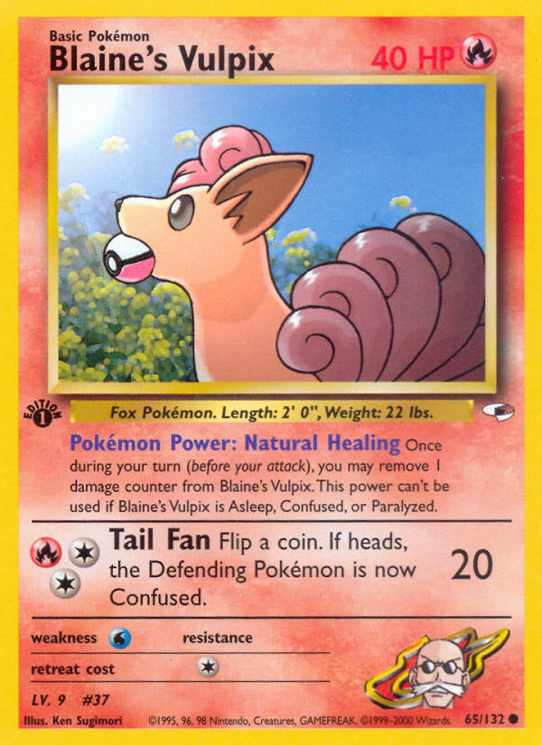 Blaine's Vulpix (65/132) - Gym Heroes (1st Edition) Pokémon Card