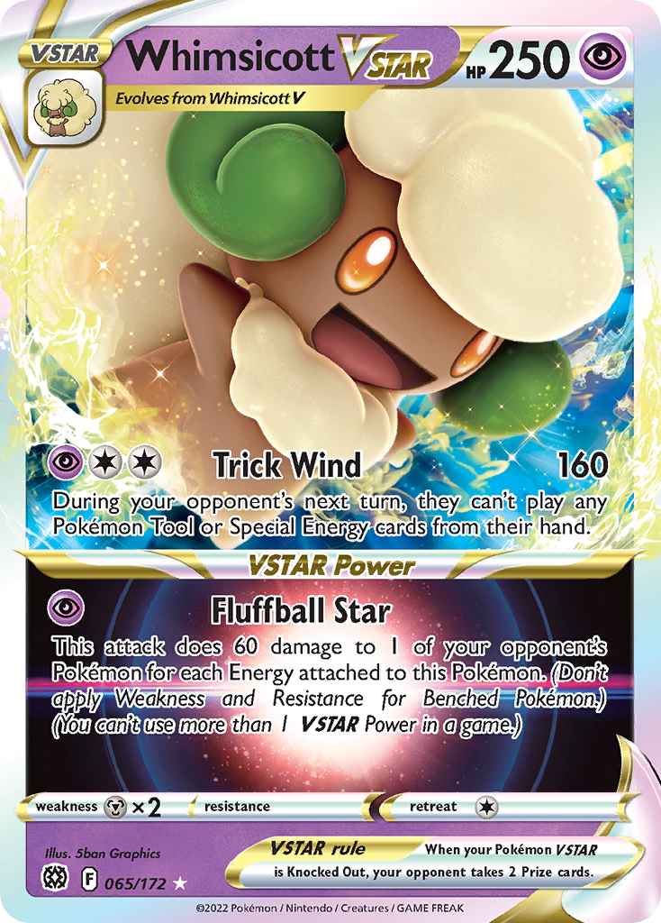 Whimsicott VSTAR (65/172) - Brilliant Stars Pokémon Card