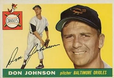 Don Johnson 1955 Topps #165 Sports Card