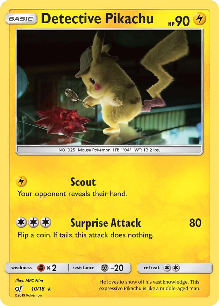 Detective Pikachu (10/18) - Detective Pikachu Pokémon Card