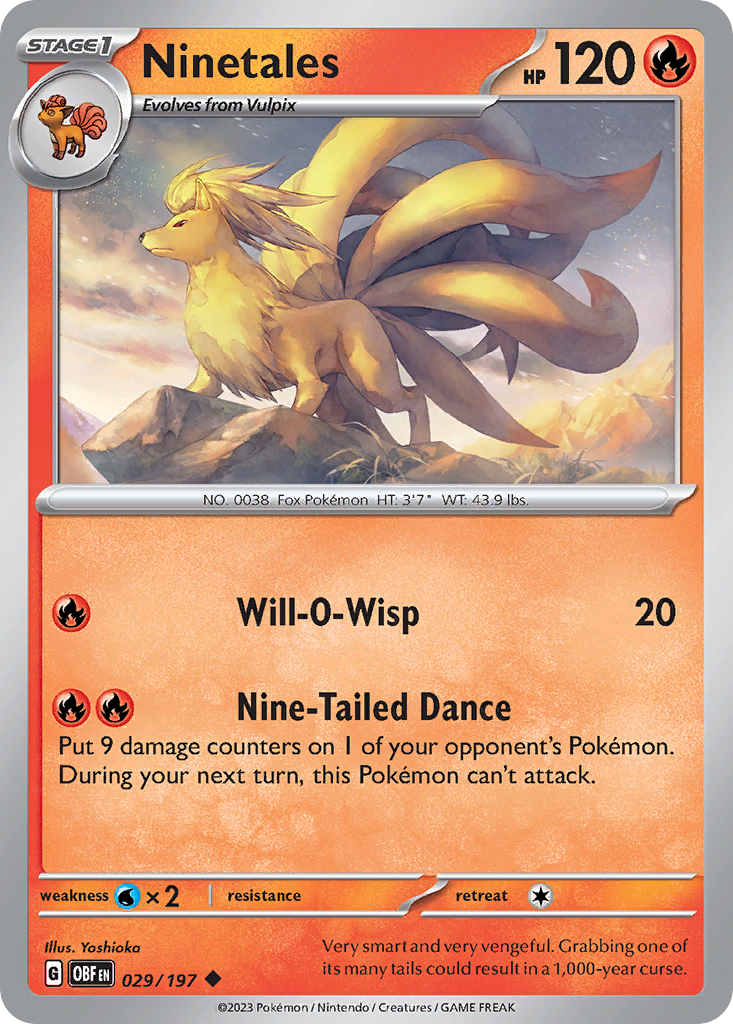 Ninetales (29/197) - Obsidian Flames Pokémon Card