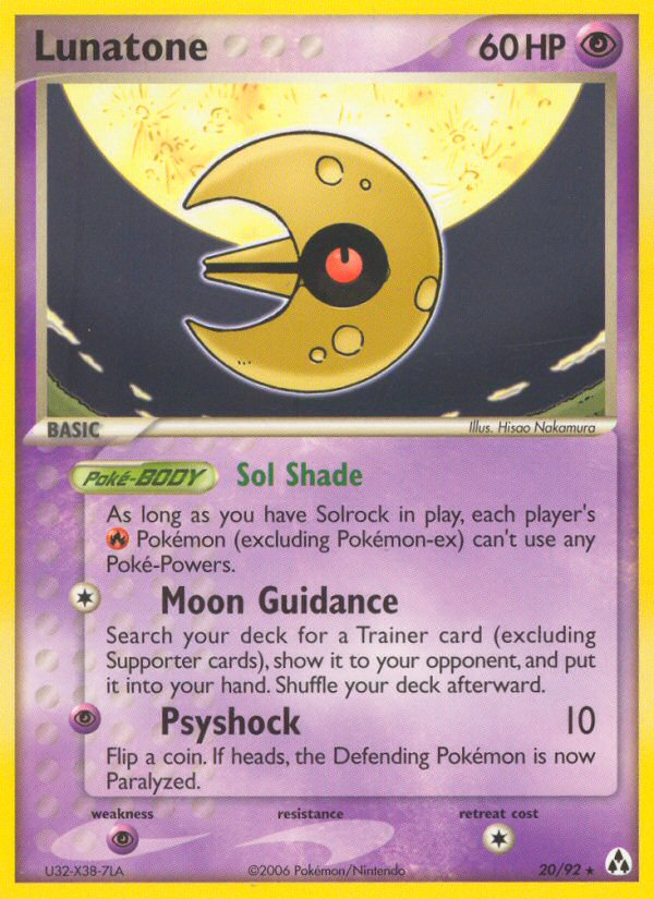 Lunatone (20/92) - Legend Maker Pokémon Card