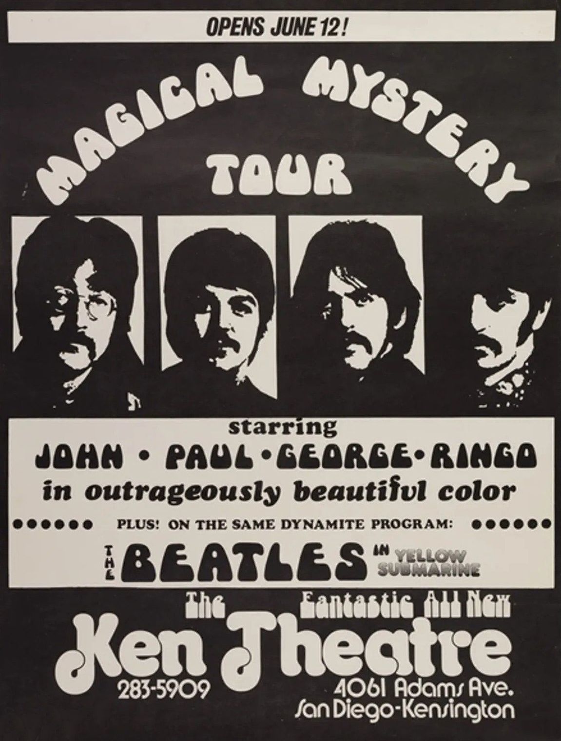 The Beatles Magical Mystery Tour Film Poster 1974 Concert Poster