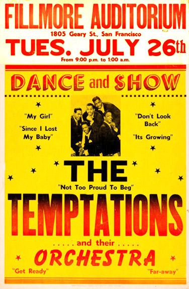 AOR-1.59 The Temptations The Fillmore 1966 Concert Poster