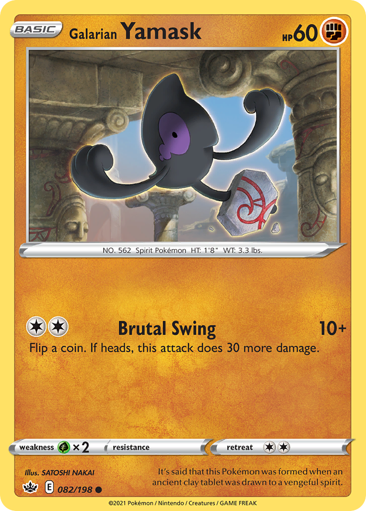 Galarian Yamask (82/198) - Chilling Reign Pokémon Card