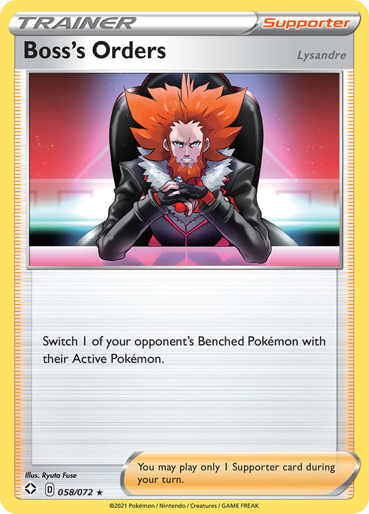 Boss's Orders (Trainer: Supporter) (58/72) - Shining Fates Pokémon Card