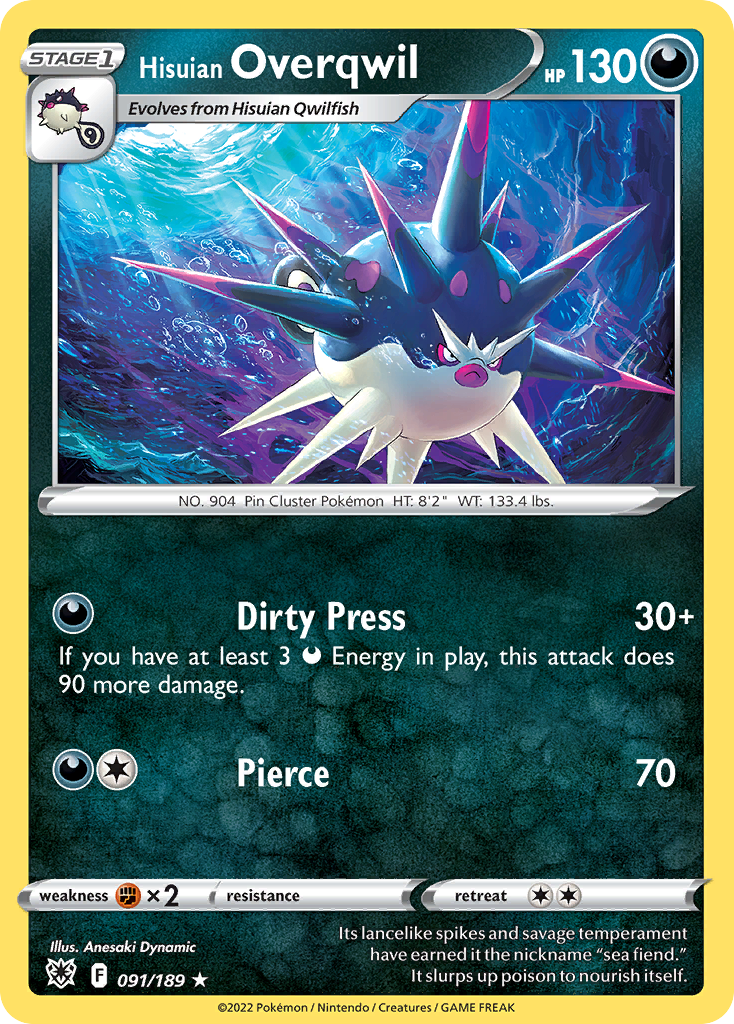 Hisuian Overqwil (91/189) - Astral Radiance Pokémon Card