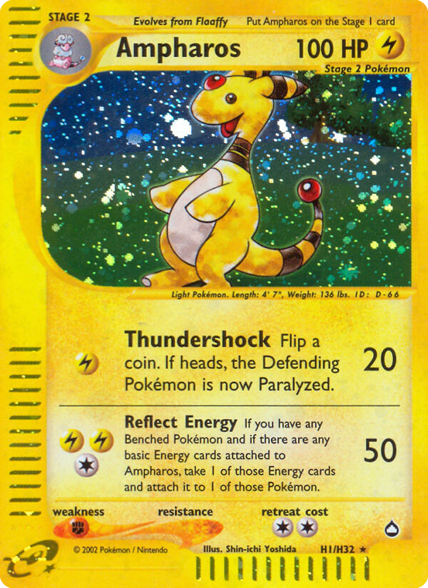 Ampharos (H1) - Aquapolis Pokémon Card