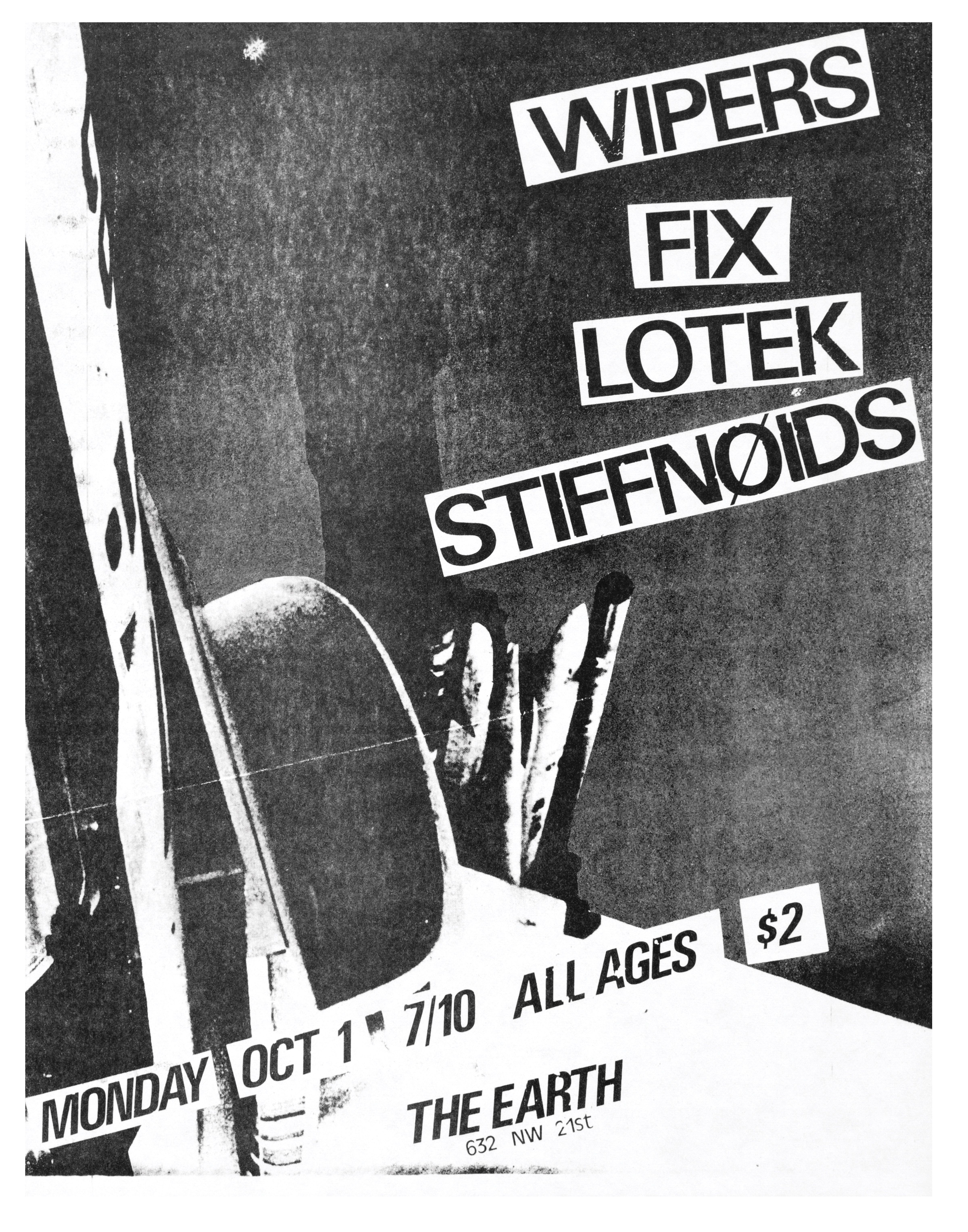 MXP-40.1 Wipers 1979 Earth Tavern  Oct 1 Concert Poster