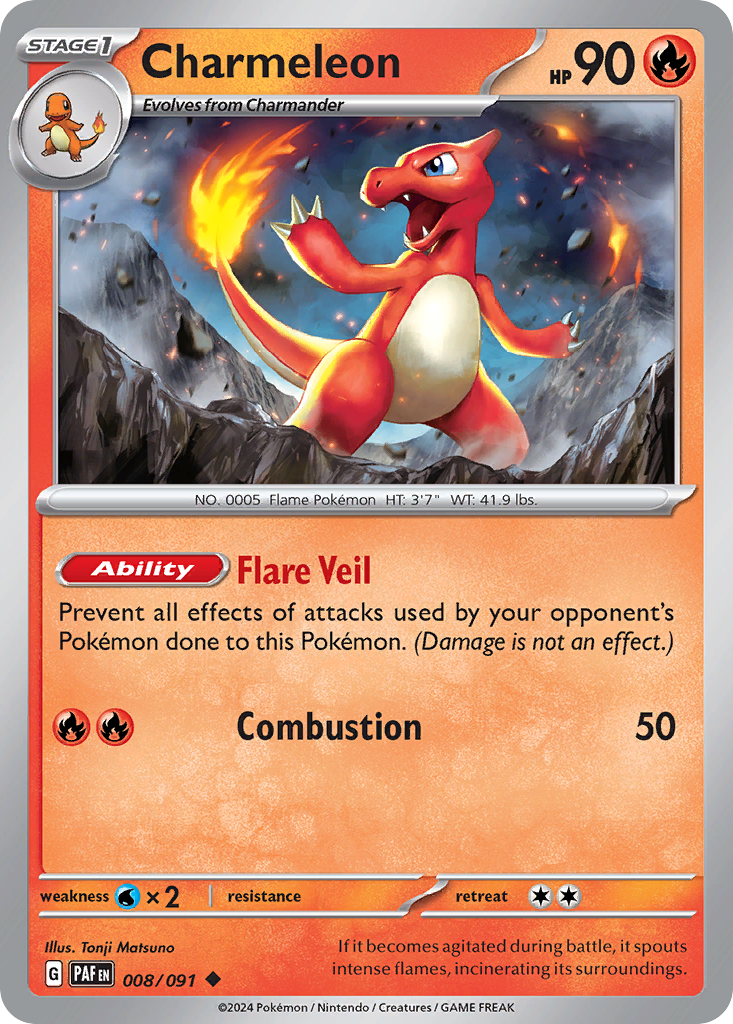 Charmeleon (8/91) - Paldean Fates Pokémon Card