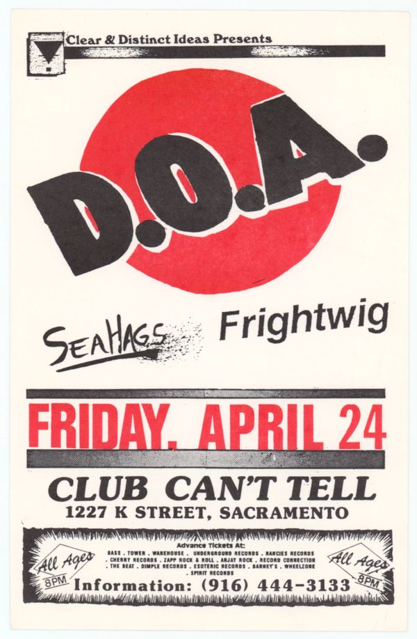 DOA & Sea Hags Club Can't Tell 1987