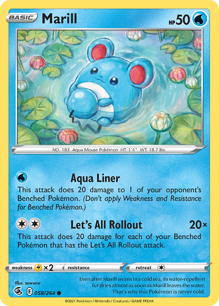 Marill (58/264) - Fusion Strike Pokémon Card