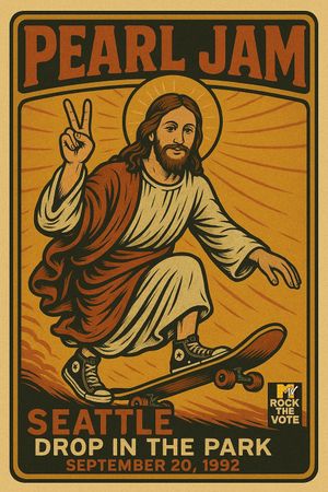  Pearl Jam Drop in the Park Seattle 1992 Lithograph