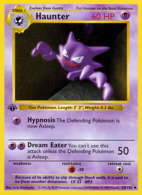 Haunter (29/102) - Base (1st Edition) Pokémon Card