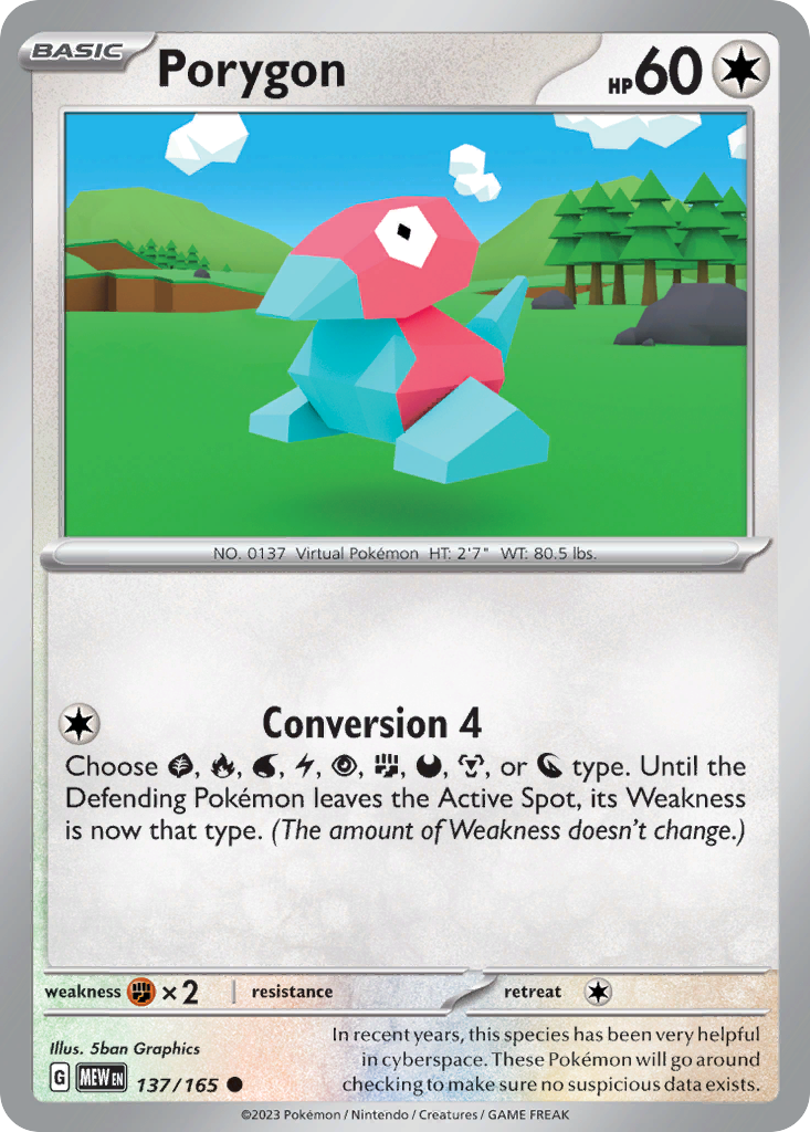 Porygon (137/165) - 151 Pokémon Card