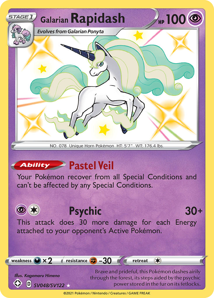 Galarian Rapidash (SV048) - Shining Fates Shiny Vault Pokémon Card