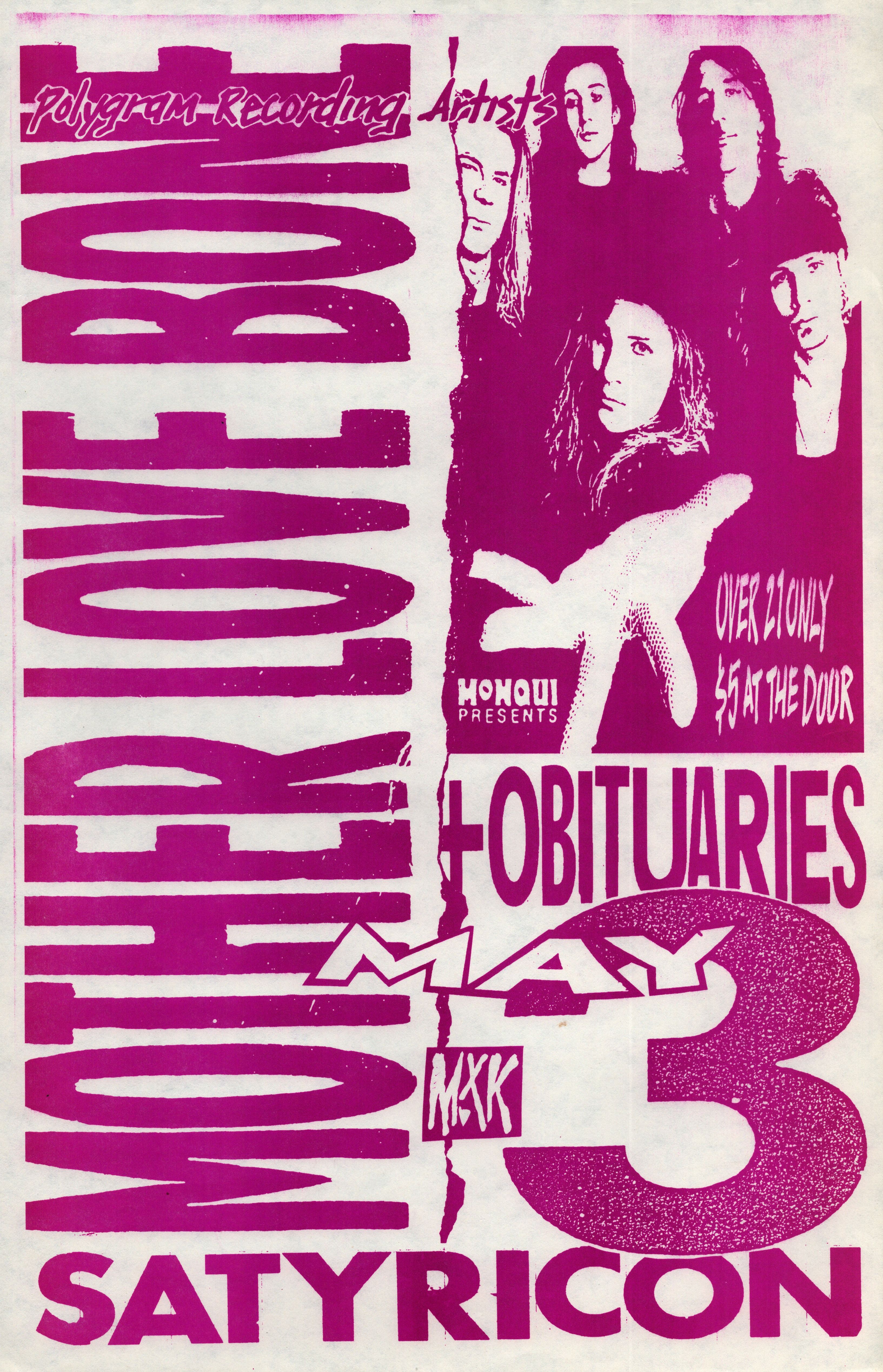 MXP-98.1 Mother Love Bone 1989 Satyricon Lighter Ink Concert Poster