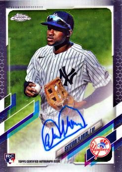 Estevan Florial 2021 Topps Chrome - Rookie Autographs Baseball #RA-EF Sports Card