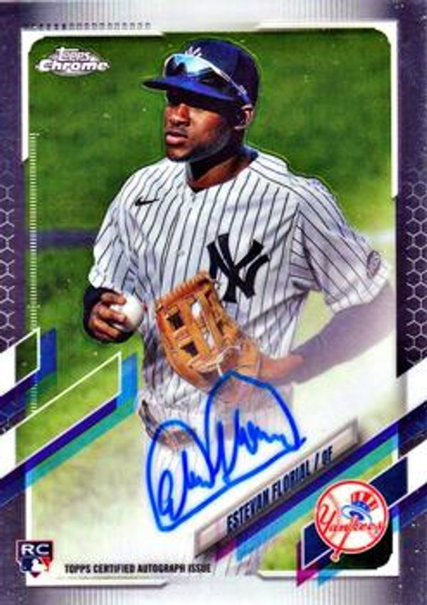 Estevan Florial 2021 Topps Chrome - Rookie Autographs Baseball #RA-EF