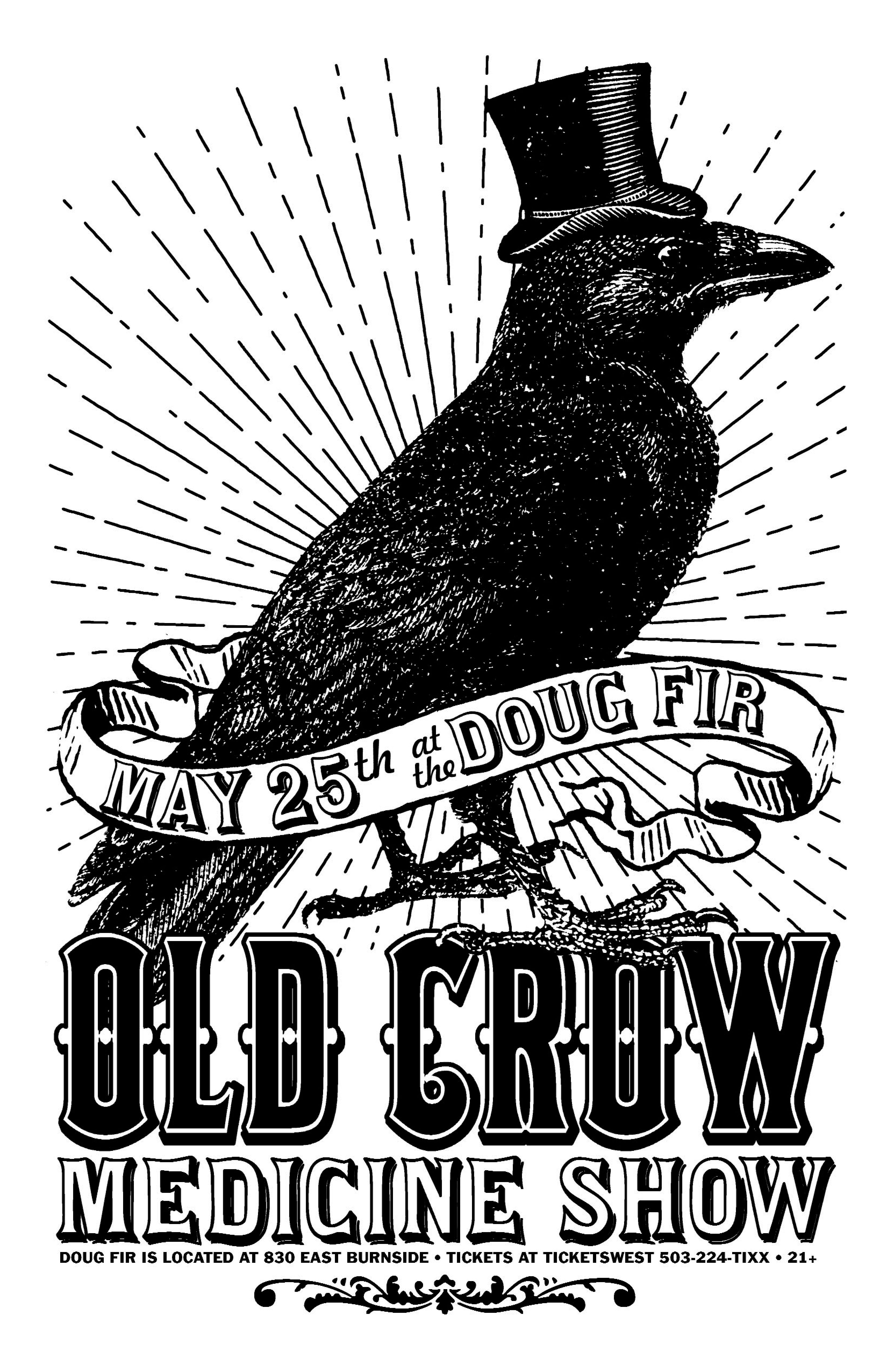 MXP-147.7 Old Crow Medicine Show 2008 Doug Fir  May 25 Concert Poster