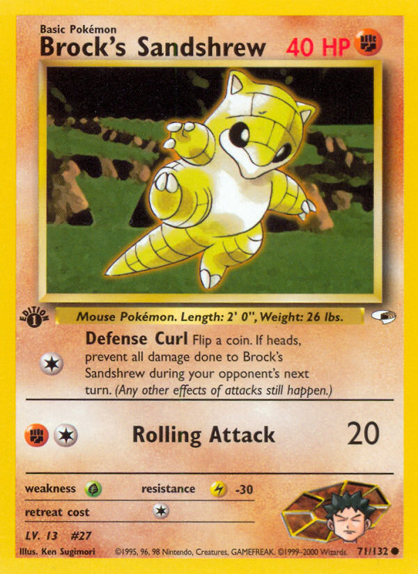 Brock's Sandshrew (71/132) - Gym Heroes (1st Edition) Pokémon Card