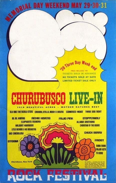 Allman Brothers Band & CSNY Churubusco Festival 1970 Concert Poster