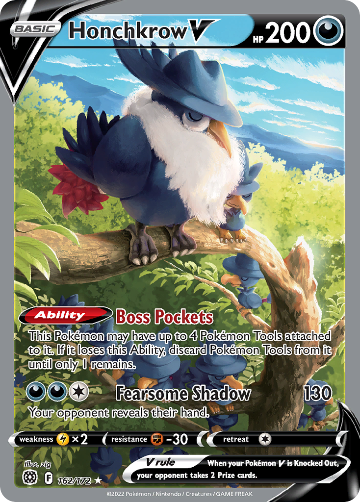 Honchkrow V (162/172) - Brilliant Stars Pokémon Card