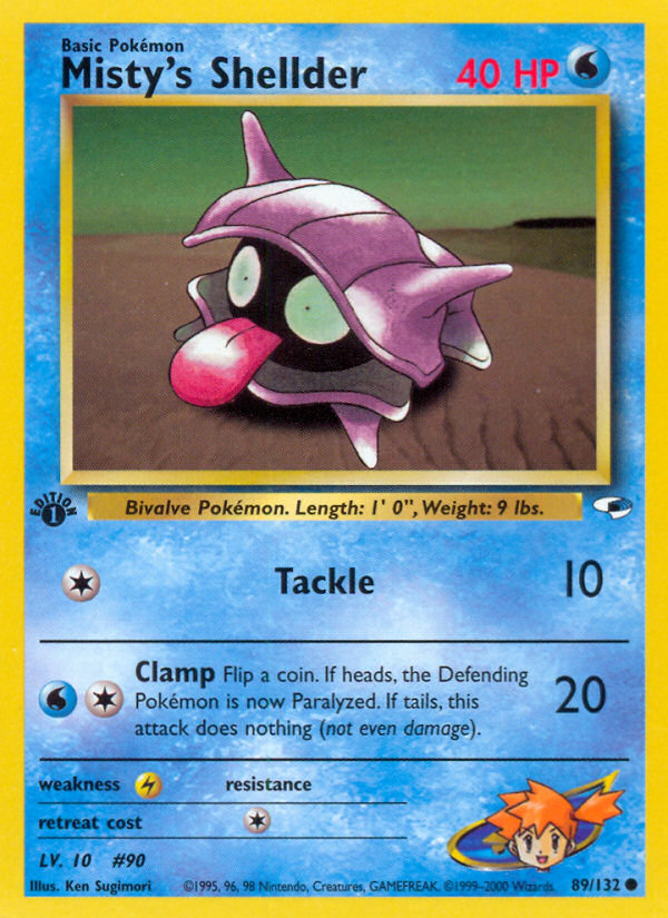 Misty's Shellder (89/132) - Gym Heroes (1st Edition) Pokémon Card