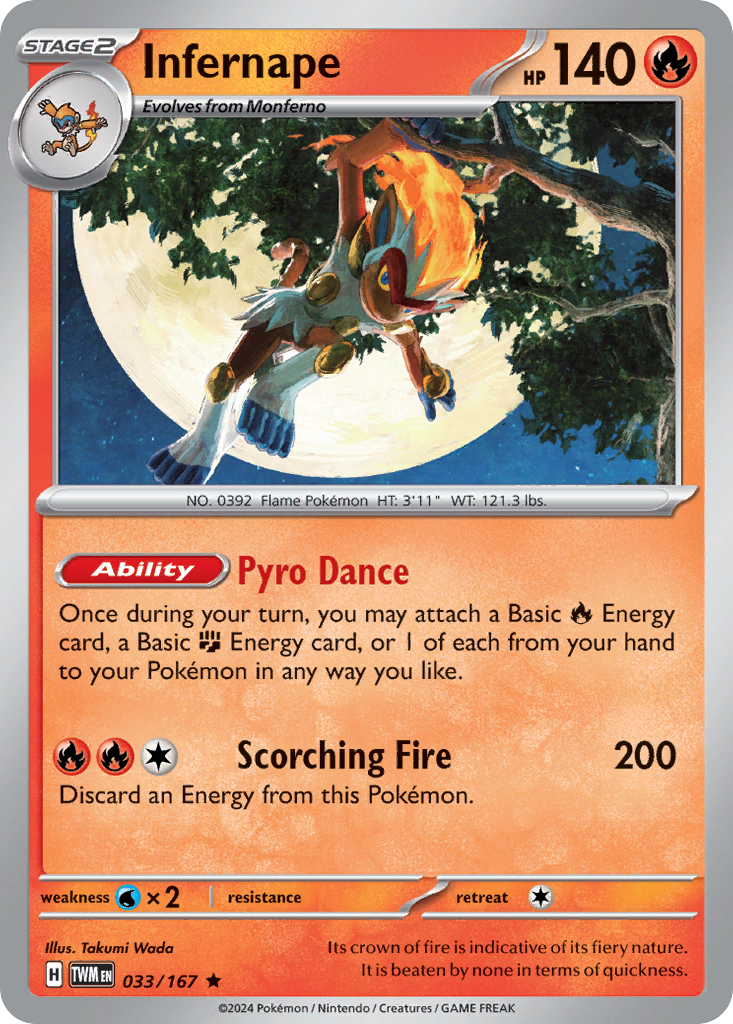 Infernape (33/167) - Twilight Masquerade Pokémon Card