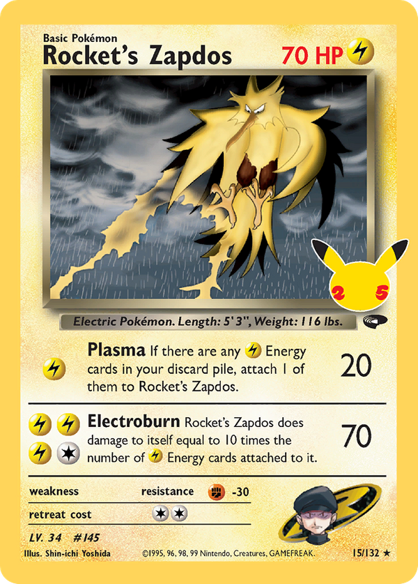 Rocket's Zapdos (15/25) - Celebrations: Classic Collection