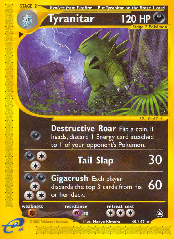 Tyranitar (40/147) - Aquapolis Pokémon Card