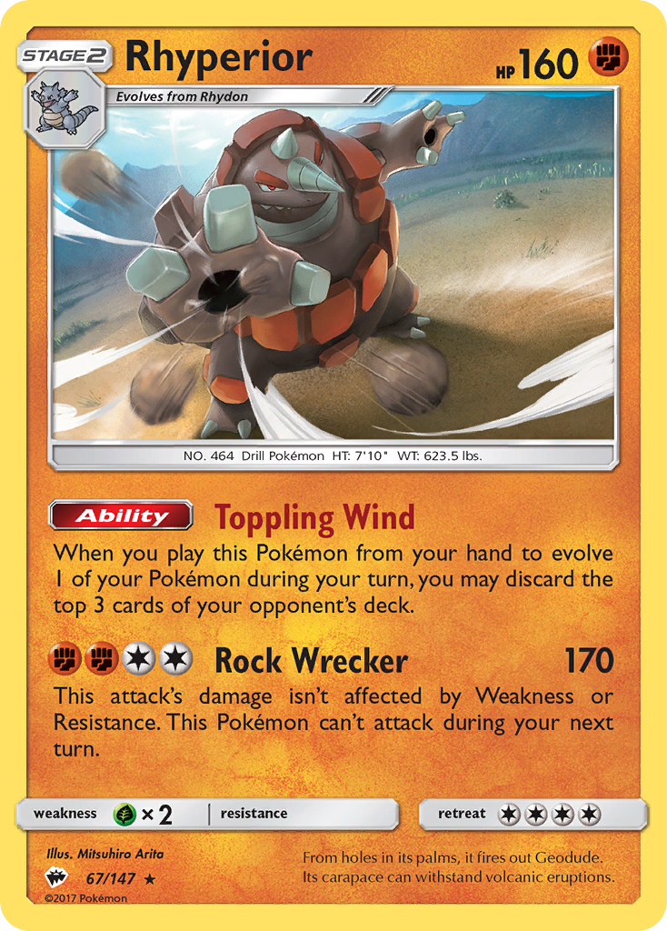 Rhyperior (67/147) - Burning Shadows Pokémon Card