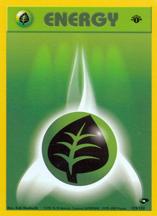 Grass Energy (129/132) - Gym Challenge (1st Edition) Pokémon Card