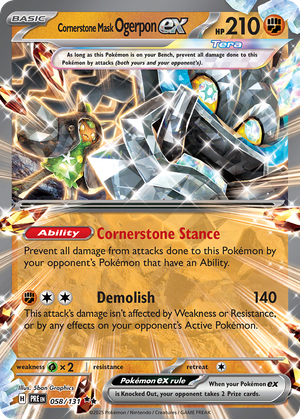 Cornerstone Mask Ogerpon ex (58/131) - Prismatic Evolutions