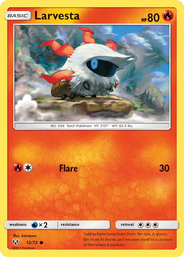 Larvesta (12/73) - Shining Legends Pokémon Card