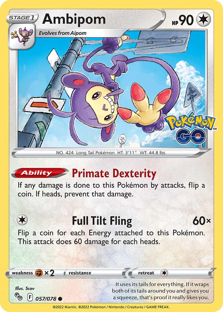 Ambipom (57/78) - Pokémon GO Pokémon Card