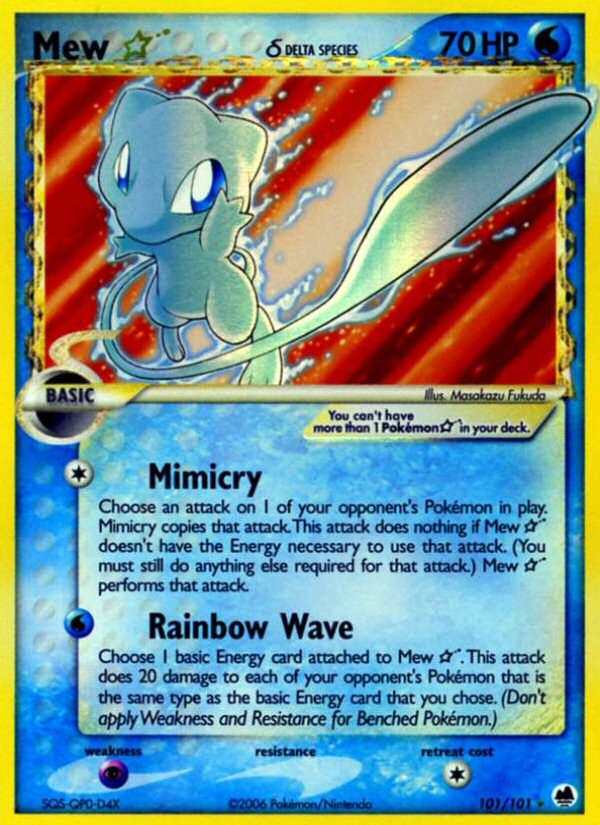 Mew ★ δ Star (101/101) - Dragon Frontiers Pokémon Card