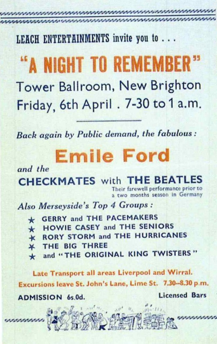 AOR-1.113 A Night to Remember (The Beatles) 1962 Concert Poster
