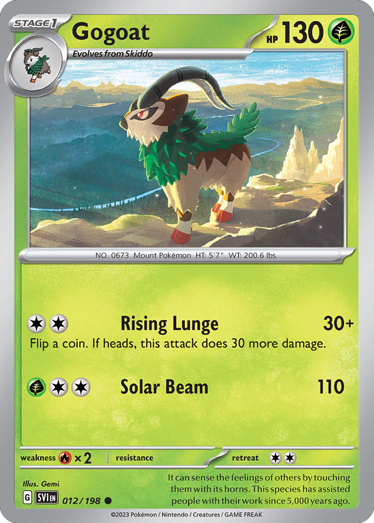 Gogoat (12/198) - Scarlet & Violet Pokémon Card