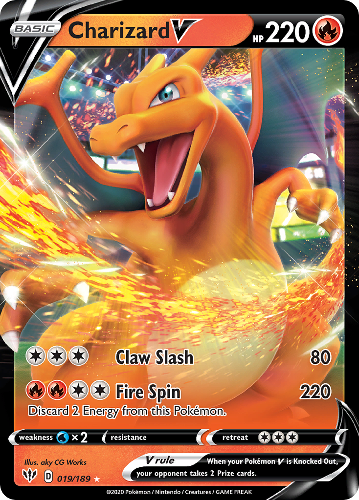 Charizard V (19/189) - Darkness Ablaze Pokémon Card