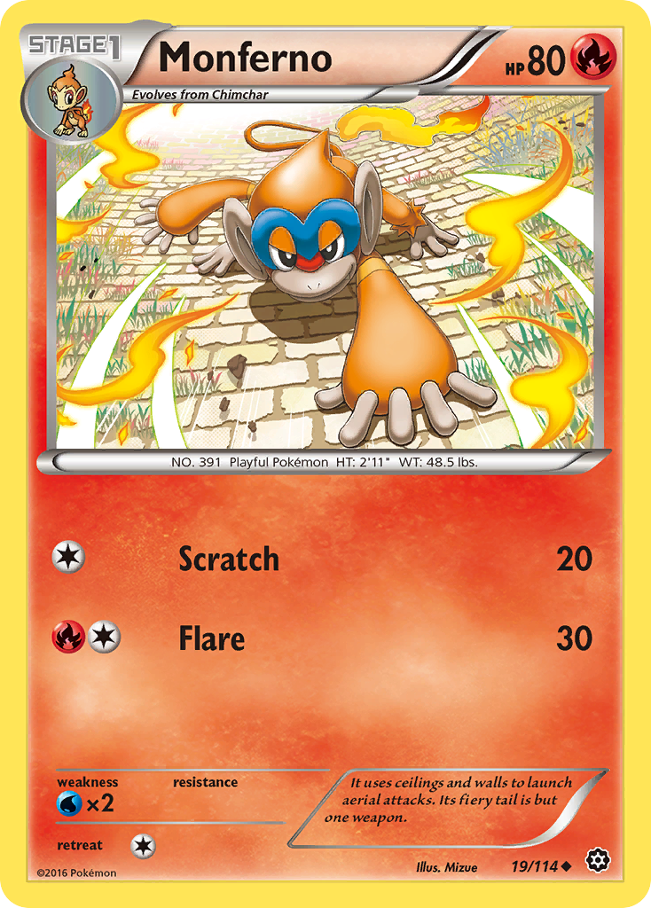 Monferno (19/114) - Steam Siege Pokémon Card